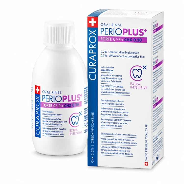 Curaprox Perio Plus Forte CHX 0,2% i CITROX Płyn do płukania jamy ustnej z chlorheksydyną 200ml