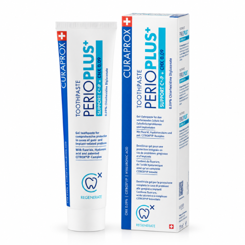 Curaprox Perio Plus Support CHX 0,09% i CITROX Pasta do zębów z chlorheksydyną 75ml
