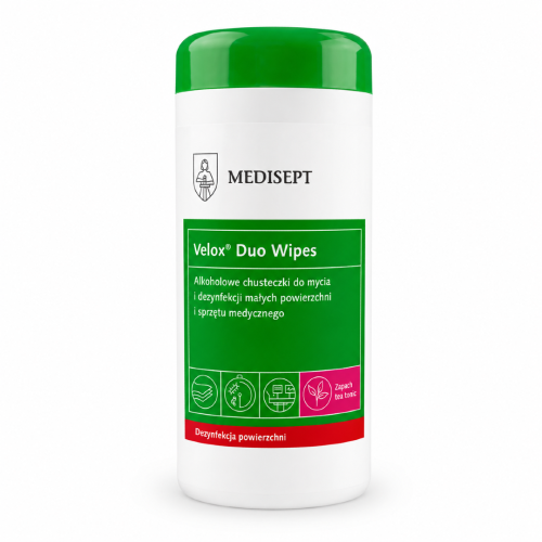 MEDISEPT Velox DUO WIPES Tea Tonic - Chusteczki alkoholowe tuba 100szt.